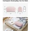 image:imageBAGSMART Makeup Bag Travel Toiletry Bag Puffy Padded Make Up Bags for Women Makeup Organizer Case Wideopen Pouch Purse Travel Essentials Toiletries Accessories Brushes Pink06Dark Pink