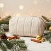 image:imageBAGSMART Makeup Bag Travel Toiletry Bag Puffy Padded Make Up Bags for Women Makeup Organizer Case Wideopen Pouch Purse Travel Essentials Toiletries Accessories Brushes Pink21Strip Khaki Brown