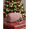 image:imageBAGSMART Makeup Bag Travel Toiletry Bag Puffy Padded Make Up Bags for Women Makeup Organizer Case Wideopen Pouch Purse Travel Essentials Toiletries Accessories Brushes Pink06Dark Pink