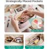 image:imageBAGSMART Makeup Bag Travel Toiletry Bag Puffy Padded Make Up Bags for Women Makeup Organizer Case Wideopen Pouch Purse Travel Essentials Toiletries Accessories Brushes Pink20Checkered Khaki