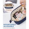 image:imageBAGSMART Makeup Bag Travel Toiletry Bag Puffy Padded Make Up Bags for Women Makeup Organizer Case Wideopen Pouch Purse Travel Essentials Toiletries Accessories Brushes Pink07Navy Blue