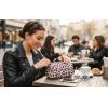 image:imageBAGSMART Makeup Bag Travel Toiletry Bag Puffy Padded Make Up Bags for Women Makeup Organizer Case Wideopen Pouch Purse Travel Essentials Toiletries Accessories Brushes Pink22Leopard