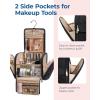 image:imageBAGSMART Makeup Bag for Women with Hanging Hook  Portable Cosmetic Case Large Capacity Door Room Essentials Travel Organizer for Full Sized Cosmetics and Toiletries BlackCamel