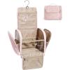 image:imageBAGSMART Makeup Bag for Women with Hanging Hook  Portable Cosmetic Case Large Capacity Door Room Essentials Travel Organizer for Full Sized Cosmetics and Toiletries BlackPink