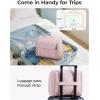image:imageBAGSMART Makeup Bag for Women with Hanging Hook  Portable Cosmetic Case Large Capacity Door Room Essentials Travel Organizer for Full Sized Cosmetics and Toiletries BlackPink