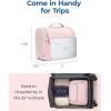 image:imageBAGSMART Makeup Bag for Women with Hanging Hook  Portable Cosmetic Case Large Capacity Door Room Essentials Travel Organizer for Full Sized Cosmetics and Toiletries BlackGarnet Red