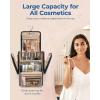 image:imageBAGSMART Makeup Bag for Women with Hanging Hook  Portable Cosmetic Case Large Capacity Door Room Essentials Travel Organizer for Full Sized Cosmetics and Toiletries BlackCamel