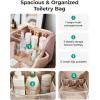 image:imageBAGSMART Makeup Bag for Women with Hanging Hook  Portable Cosmetic Case Large Capacity Door Room Essentials Travel Organizer for Full Sized Cosmetics and Toiletries BlackPink