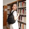 image:imageBAGSMART Mini Backpacks for Women Puffy Checkered Quilted Small Backpack with Pouch Lightweight Daypack Purse WaterResistant Bookbag for Daily Travel College 2in1 Set BlackDark Pink