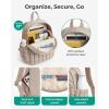 image:imageBAGSMART Mini Backpacks for Women Puffy Checkered Quilted Small Backpack with Pouch Lightweight Daypack Purse WaterResistant Bookbag for Daily Travel College 2in1 Set BlackLatte Brown