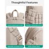 image:imageBAGSMART Mini Backpacks for Women Puffy Checkered Quilted Small Backpack with Pouch Lightweight Daypack Purse WaterResistant Bookbag for Daily Travel College 2in1 Set BlackSage Green