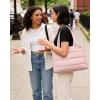 image:imageBAGSMART Mini Tote Bag for Women Puffer Quilted Crossbody Purses Zipper Closure for Work Travel College Coffee  6L Mini tote Ipad mini NA tumbler Small Crossbody Purse for women Teacher bag14lpink