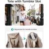 image:imageBAGSMART Mini Tote Bag for Women Puffer Quilted Crossbody Purses Zipper Closure for Work Travel College Coffee  6L Mini tote Ipad mini NA tumbler Small Crossbody Purse for women Teacher bag14lcamel