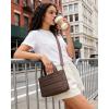 image:imageBAGSMART Mini Tote Bag for Women Puffer Quilted Crossbody Purses Zipper Closure for Work Travel College Coffee  6L Mini tote Ipad mini NA tumbler Small Crossbody Purse for women Teacher bag6lcoffee