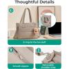 image:imageBAGSMART Mini Tote Bag for Women Puffer Quilted Crossbody Purses Zipper Closure for Work Travel College Coffee  6L Mini tote Ipad mini NA tumbler Small Crossbody Purse for women Teacher bag14lblack