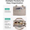 image:imageBAGSMART Mini Tote Bag for Women Puffer Quilted Crossbody Purses Zipper Closure for Work Travel College Coffee  6L Mini tote Ipad mini NA tumbler Small Crossbody Purse for women Teacher bag6lcoffee