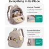 image:imageBAGSMART Small Backpacks for Women Lightweight Puffer Mini Backpack Purse with Pouch Quilted Casual Daypack WaterResistant Bookbag for Daily Travel College 2in1 Set Latte BrownBaby Blue