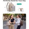 image:imageBAGSMART Small Backpacks for Women Lightweight Puffer Mini Backpack Purse with Pouch Quilted Casual Daypack WaterResistant Bookbag for Daily Travel College 2in1 Set Latte BrownBaby Blue