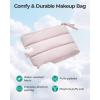 image:imageBAGSMART Small Makeup Bag Puffy Portable Cosmetic Pouch with Charm Zipper WaterResistant Travel Organizer for Women Baby Pink Small02Camel