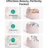 image:imageBAGSMART Small Makeup Bag Puffy Portable Cosmetic Pouch with Charm Zipper WaterResistant Travel Organizer for Women Baby Pink Small02Lavender