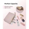 image:imageBAGSMART Small Makeup Bag Puffy Portable Cosmetic Pouch with Charm Zipper WaterResistant Travel Organizer for Women Baby Pink Small03Camel1 pcs