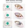 image:imageBAGSMART Small Makeup Bag Puffy Portable Cosmetic Pouch with Charm Zipper WaterResistant Travel Organizer for Women Baby Pink SmallInitialE
