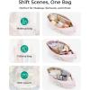 image:imageBAGSMART Small Makeup Bag Puffy Portable Cosmetic Pouch with Charm Zipper WaterResistant Travel Organizer for Women Baby Pink SmallInitialM