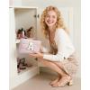 image:imageBAGSMART Small Makeup Bag Puffy Portable Cosmetic Pouch with Charm Zipper WaterResistant Travel Organizer for Women Baby Pink SmallInitialS