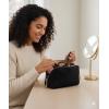image:imageBAGSMART Small Makeup Bag Travel Cosmetic Bag Make Up Pouch Small Travel Zipper PouchWaterresistant Toiletry BagMakeup Organizer Bag for Women Black01Black