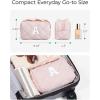 image:imageBAGSMART Small Makeup Bag Travel Cosmetic Bag Make Up Pouch Small Travel Zipper PouchWaterresistant Toiletry BagMakeup Organizer Bag for Women Black03InitialEPink