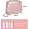 image:imageBAGSMART TSA Approved Toiletry Bag 2 Pack Clear Makeup Cosmetic Bag Organizer Quart Size Travel Bag for Toiletries Carryon Travel Accessories Essentials  PinkPink2pcs