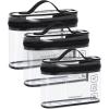 image:imageBAGSMART TSA Approved Toiletry Bag 2 Pack Clear Makeup Cosmetic Bag Organizer Quart Size Travel Bag for Toiletries Carryon Travel Accessories Essentials Pink2pcsBlack