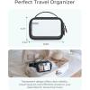 image:imageBAGSMART TSAApproved Toiletry Bag Large Opening Clear Makeup Bag with Handle Quart Sized Travel Toiletry Bag CarryOn Airline Compliant for Men and Women BlackBlush Pink