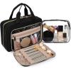 image:imageBAGSMART Toiletry Bag Hanging Travel Makeup Organizer with TSA Approved Transparent Cosmetic Bag Makeup Bag for Full Sized Toiletries LargePinkBlack