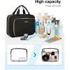 image:imageBAGSMART Toiletry Bag Hanging Travel Makeup Organizer with TSA Approved Transparent Cosmetic Bag Makeup Bag for Full Sized Toiletries LargePinkBlack