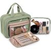 image:imageBAGSMART Toiletry Bag Hanging Travel Makeup Organizer with TSA Approved Transparent Cosmetic Bag Makeup Bag for Full Sized Toiletries LargePinkGreen