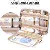 image:imageBAGSMART Toiletry Bag Hanging Travel Makeup Organizer with TSA Approved Transparent Cosmetic Bag Makeup Bag for Full Sized Toiletries LargePinkGrey
