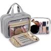 image:imageBAGSMART Toiletry Bag Hanging Travel Makeup Organizer with TSA Approved Transparent Cosmetic Bag Makeup Bag for Full Sized Toiletries LargePinkGrey
