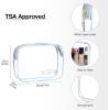image:imageBAGSMART Toiletry Bag Hanging Travel Makeup Organizer with TSA Approved Transparent Cosmetic Bag Makeup Bag for Full Sized Toiletries LargePinkLight Blue