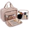 image:imageBAGSMART Toiletry Bag Hanging Travel Makeup Organizer with TSA Approved Transparent Cosmetic Bag Makeup Bag for Full Sized Toiletries LargePinkPink