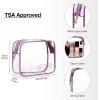 image:imageBAGSMART Toiletry Bag Hanging Travel Makeup Organizer with TSA Approved Transparent Cosmetic Bag Makeup Bag for Full Sized Toiletries LargePinkPurple