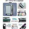 image:imageBAGSMART Top Opening Carry On Luggage 22x14x9 Airline Approved with TSA Lock Expandable 20 Inch Deep Compartment Hard Shell Suitcases with Double Spinner Wheels BlueSage Green