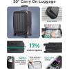 image:imageBAGSMART Top Opening Carry On Luggage 22x14x9 Airline Approved with TSA Lock Expandable 20 Inch Deep Compartment Hard Shell Suitcases with Double Spinner Wheels BlueBlack