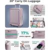 image:imageBAGSMART Top Opening Carry On Luggage 22x14x9 Airline Approved with TSA Lock Expandable 20 Inch Deep Compartment Hard Shell Suitcases with Double Spinner Wheels BluePurple