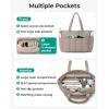 image:imageBAGSMART Tote Bag for Women 2 Set Tote Bag with Zipper Quilted Nurse Handbags for Work Travel College  20L Capacity 156 Laptop Bag with Cosmetic Bag Carry on Bag Nurse Gym BagPink