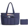 image:imageBAGSMART Tote Bag for Women 2 Set Tote Bag with Zipper Quilted Nurse Handbags for Work Travel College  20L Capacity 156 Laptop Bag with Cosmetic Bag Carry on Bag Nurse Gym BagNavy