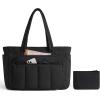 image:imageBAGSMART Tote Bag for Women 2 Set Tote Bag with Zipper Quilted Nurse Handbags for Work Travel College  20L Capacity 156 Laptop Bag with Cosmetic Bag Carry on Bag Nurse Gym BagBlack