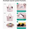 image:imageBAGSMART Tote Bag for Women Foldable Tote Bag With Zipper Travel Shoulder Bag Handbag for WorkBaby Pink