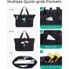 image:imageBAGSMART Tote Bag for Women Foldable Tote Bag With Zipper Travel Shoulder Bag Handbag for WorkBlack
