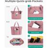 image:imageBAGSMART Tote Bag for Women Foldable Tote Bag With Zipper Travel Shoulder Bag Handbag for WorkDark Pink